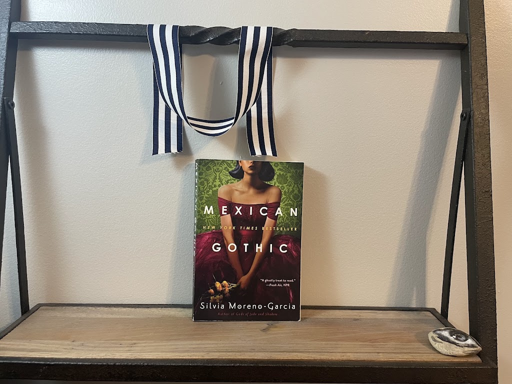 a book, MEXICAN GOTHIC by Silvia Moreno-Garcia, on a shelf