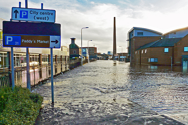 flooded streets in Shaddongate